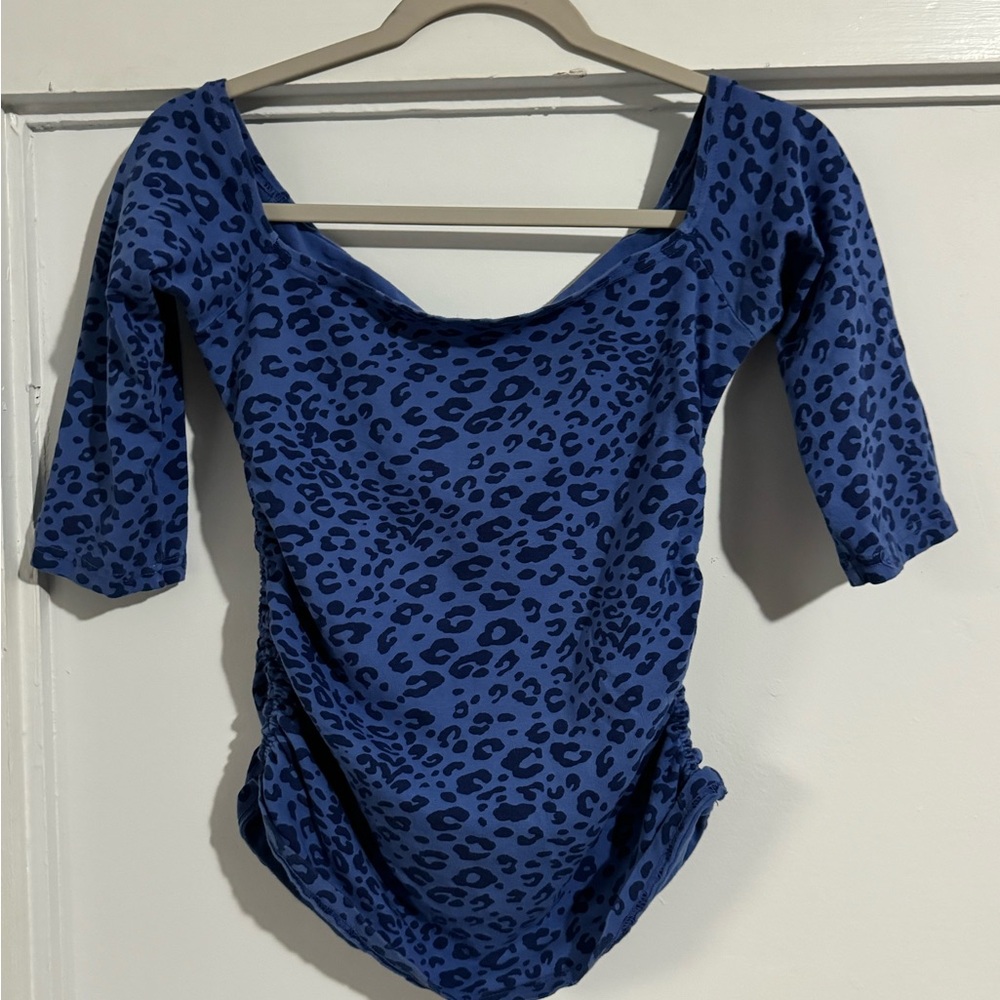 Boutique Blue Leopard Print Women's Top
